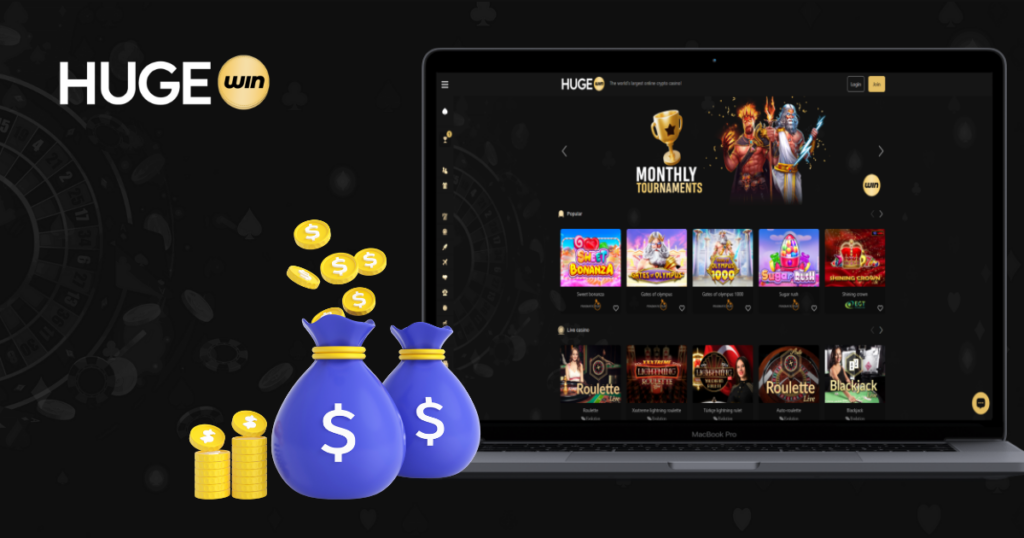 Replenishment and withdrawal of funds at the Hugewin online casino.